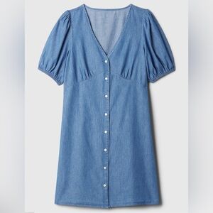 Gap Denim Puff Sleeve Mini Dress size XXL